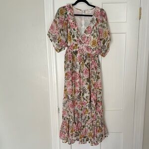 Floral V-Neck Maxi Dress Astoria